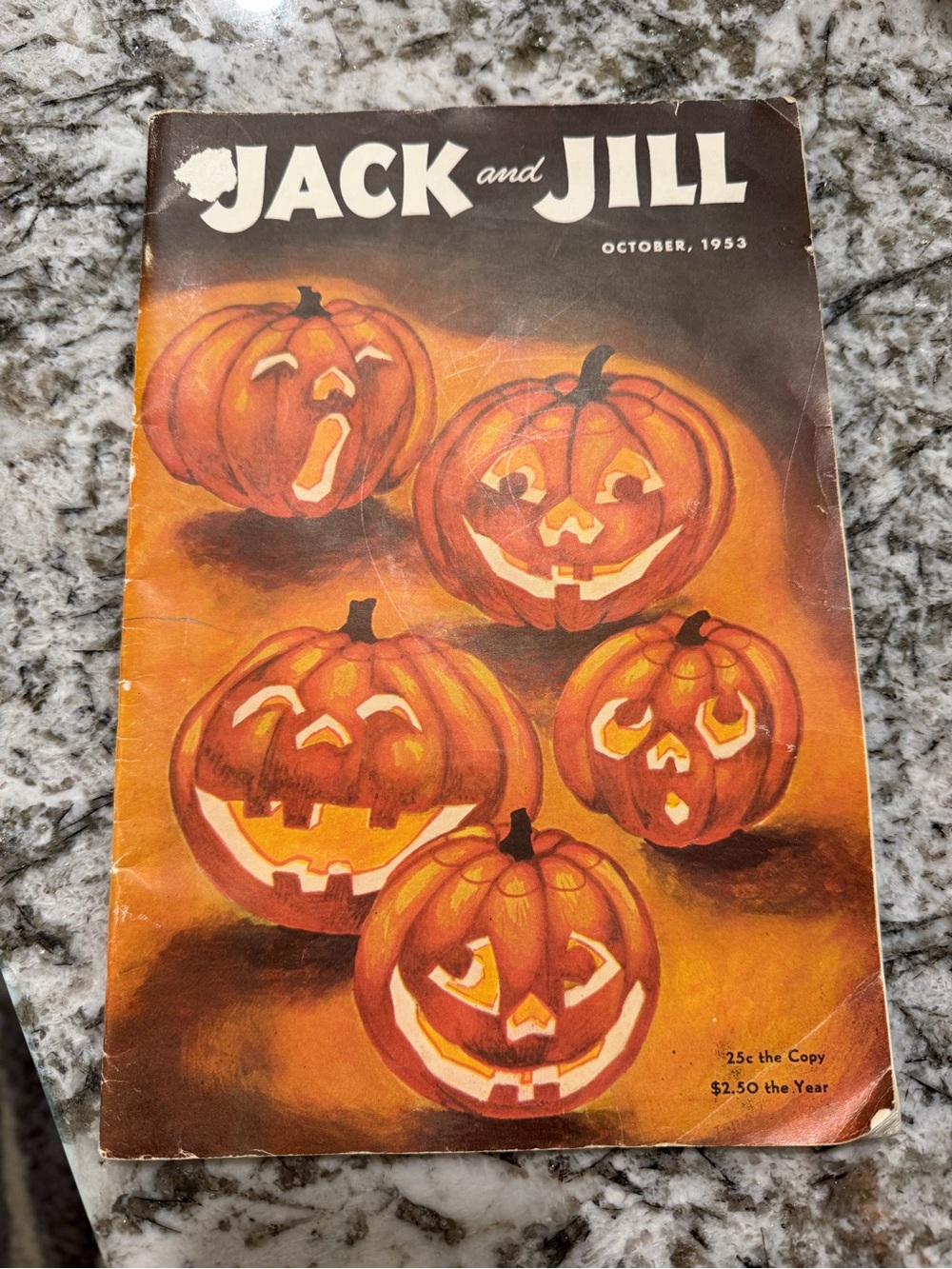 Vintage Jack and Jill Magazine October 1953 Halloween Pumpkins